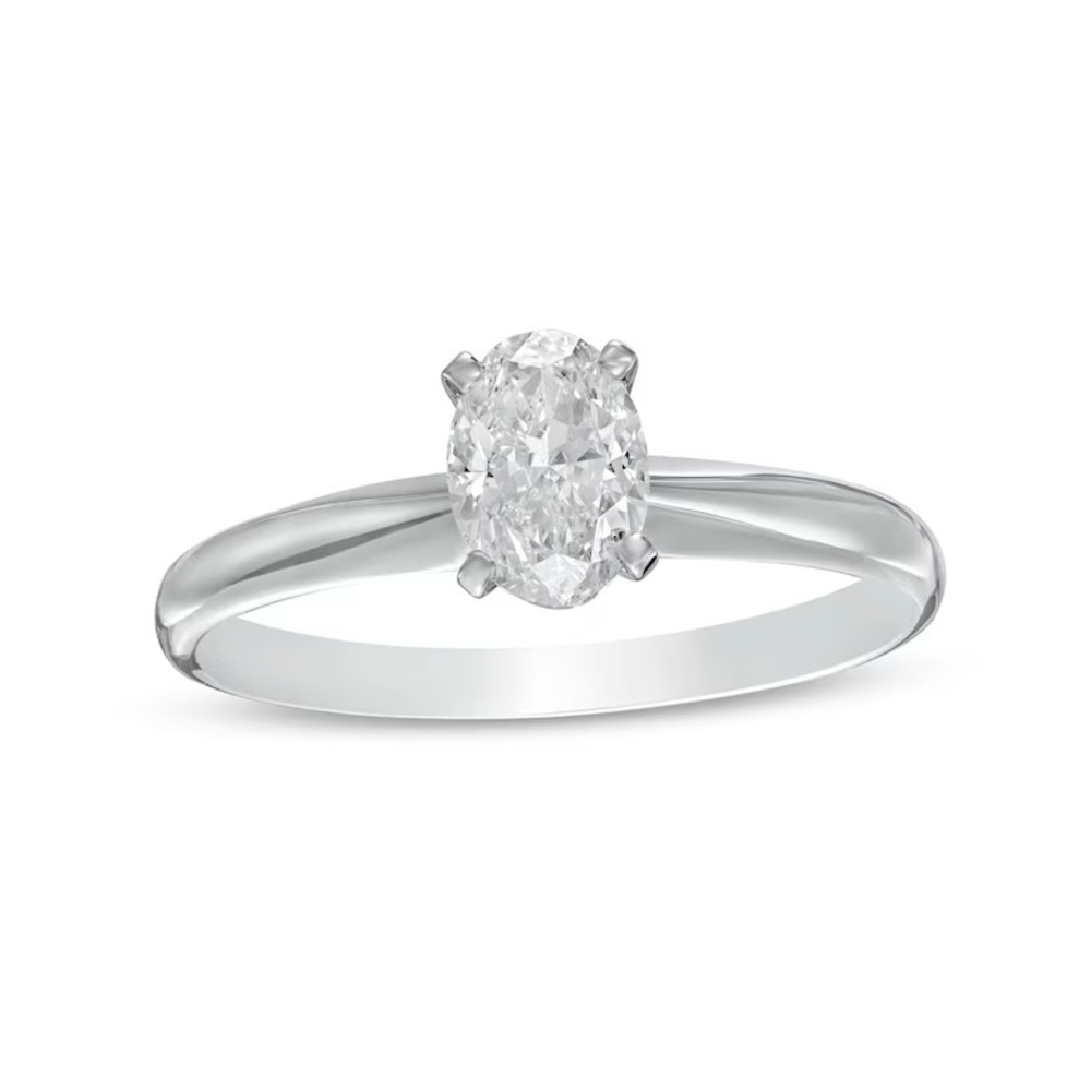 Oval Diamond Solitaire Engagement Ring 14k White Gold 0.90 Carat NWOT - Picture 13 of 15